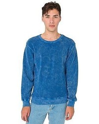 Синий вареный свитер с круглым вырезом
