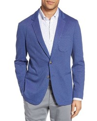 Синий вязаный пиджак