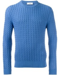 Мужской синий вязаный свитер от AMI Alexandre Mattiussi