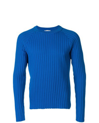 Мужской синий вязаный свитер от AMI Alexandre Mattiussi
