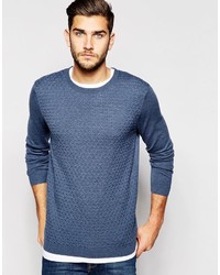 Мужской синий вязаный свитер от Asos