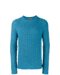 Мужской синий вязаный свитер от Barena