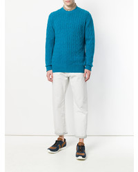 Мужской синий вязаный свитер от N.Peal