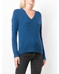 Женский синий вязаный свитер от Polo Ralph Lauren