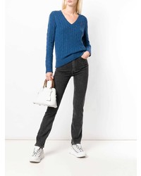 Женский синий вязаный свитер от Polo Ralph Lauren