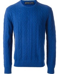 Мужской синий вязаный свитер от Etro