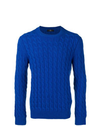 Мужской синий вязаный свитер от Fay