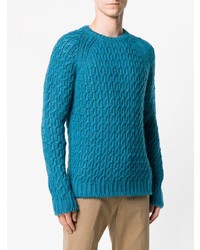 Мужской синий вязаный свитер от Barena