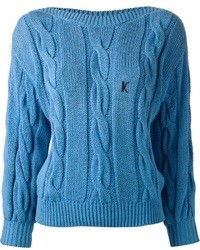 Женский синий вязаный свитер от Krizia
