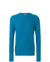 Мужской синий вязаный свитер от N.Peal