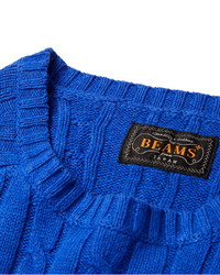 Мужской синий вязаный свитер от Beams
