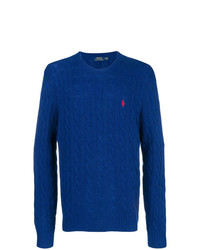 Мужской синий вязаный свитер от Polo Ralph Lauren