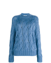 Женский синий вязаный свитер от Prada