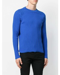 Мужской синий вязаный свитер от AMI Alexandre Mattiussi