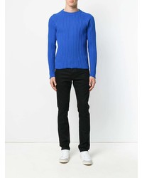 Мужской синий вязаный свитер от AMI Alexandre Mattiussi