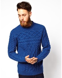 Мужской синий вязаный свитер от Soulland