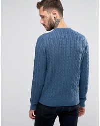 Мужской синий вязаный свитер от Farah