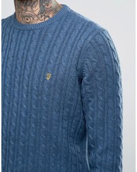 Мужской синий вязаный свитер от Farah