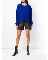 Синий вязаный свободный свитер от Unravel Project