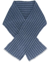 Мужской синий вязаный шарф от Brunello Cucinelli
