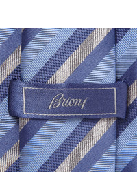 Мужской синий галстук в вертикальную полоску от Brioni