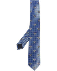 Мужской синий галстук в горизонтальную полоску от Gucci