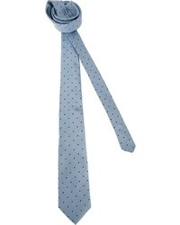 Мужской синий галстук в горошек от Dolce & Gabbana