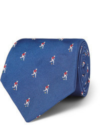 Мужской синий галстук с вышивкой от Paul Smith