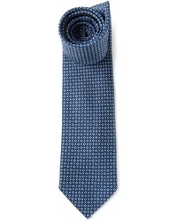 Мужской синий галстук с геометрическим рисунком от Brioni