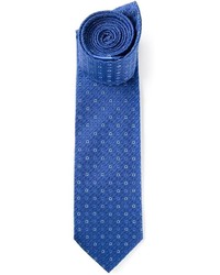Мужской синий галстук с геометрическим рисунком от Salvatore Ferragamo