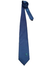 Мужской синий галстук с геометрическим рисунком от Versace