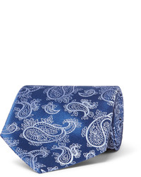 Мужской синий галстук с "огурцами" от Charvet