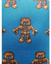 Мужской синий галстук с принтом от Moschino