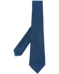 Мужской синий галстук с принтом от Kiton
