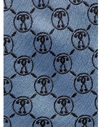 Мужской синий галстук с принтом от Moschino