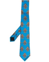Мужской синий галстук с принтом от Moschino