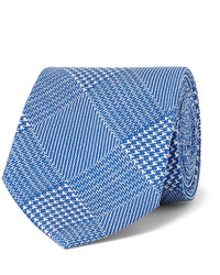 Синий галстук с узором "гусиные лапки"