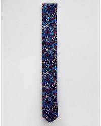 Мужской синий галстук с цветочным принтом от Asos