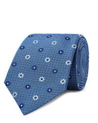 Мужской синий галстук с цветочным принтом от Turnbull & Asser