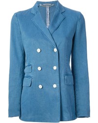 Женский синий двубортный пиджак от Boglioli