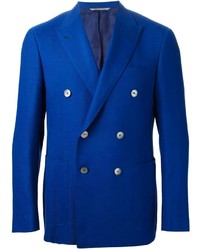 Мужской синий двубортный пиджак от Canali