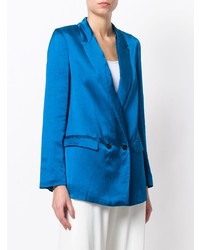 Женский синий двубортный пиджак от Forte Forte