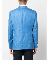Мужской синий двубортный пиджак от Brioni