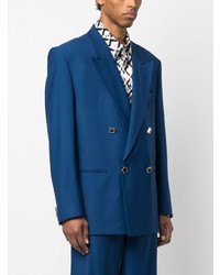Мужской синий двубортный пиджак от CANAKU