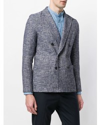 Мужской синий двубортный пиджак от T Jacket