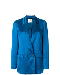 Женский синий двубортный пиджак от Forte Forte