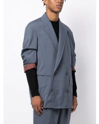 Мужской синий двубортный пиджак от Kolor