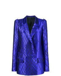 Женский синий двубортный пиджак от Haider Ackermann