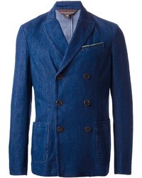 Мужской синий двубортный пиджак от Jacob Cohen