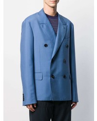 Мужской синий двубортный пиджак от Lanvin